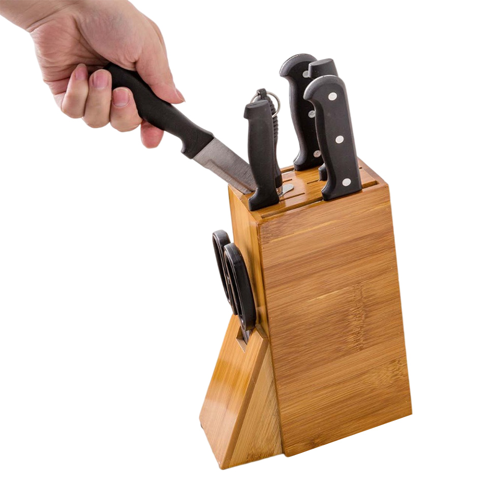 Bamboo Wood Knife Holder Rest Bamboo Knife Block Stand Knives Storage Shelf Rack Storage Box Organizer Kitchen Accessories Tool: Default Title