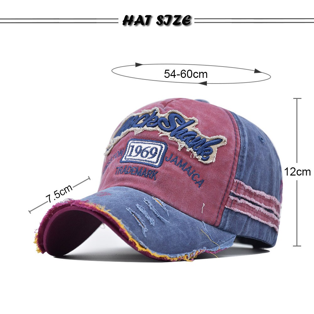 Baseball Caps Men and Women Retro Caps Stitching Letters Baseball Caps Outdoor Sports Sun Hats Washed Denim Tennis Caps