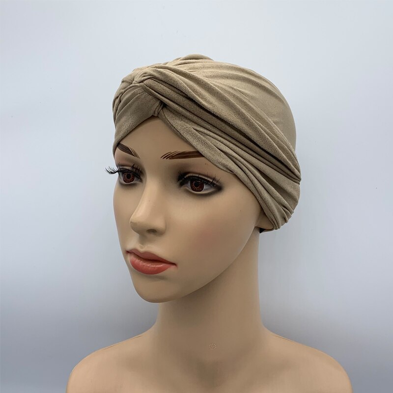 Turban en daim doux pour femmes, bonnet africain, musulman, sous-foulard islamique, collection: 17