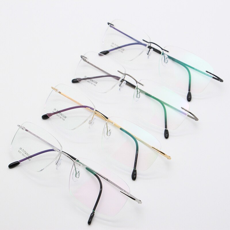 Bclear Ultra Light Pure Titanium Unisex Randloze Optische Frame Geheugen Thress Stuk Randloze Bril Mannen Vrouwen 9001