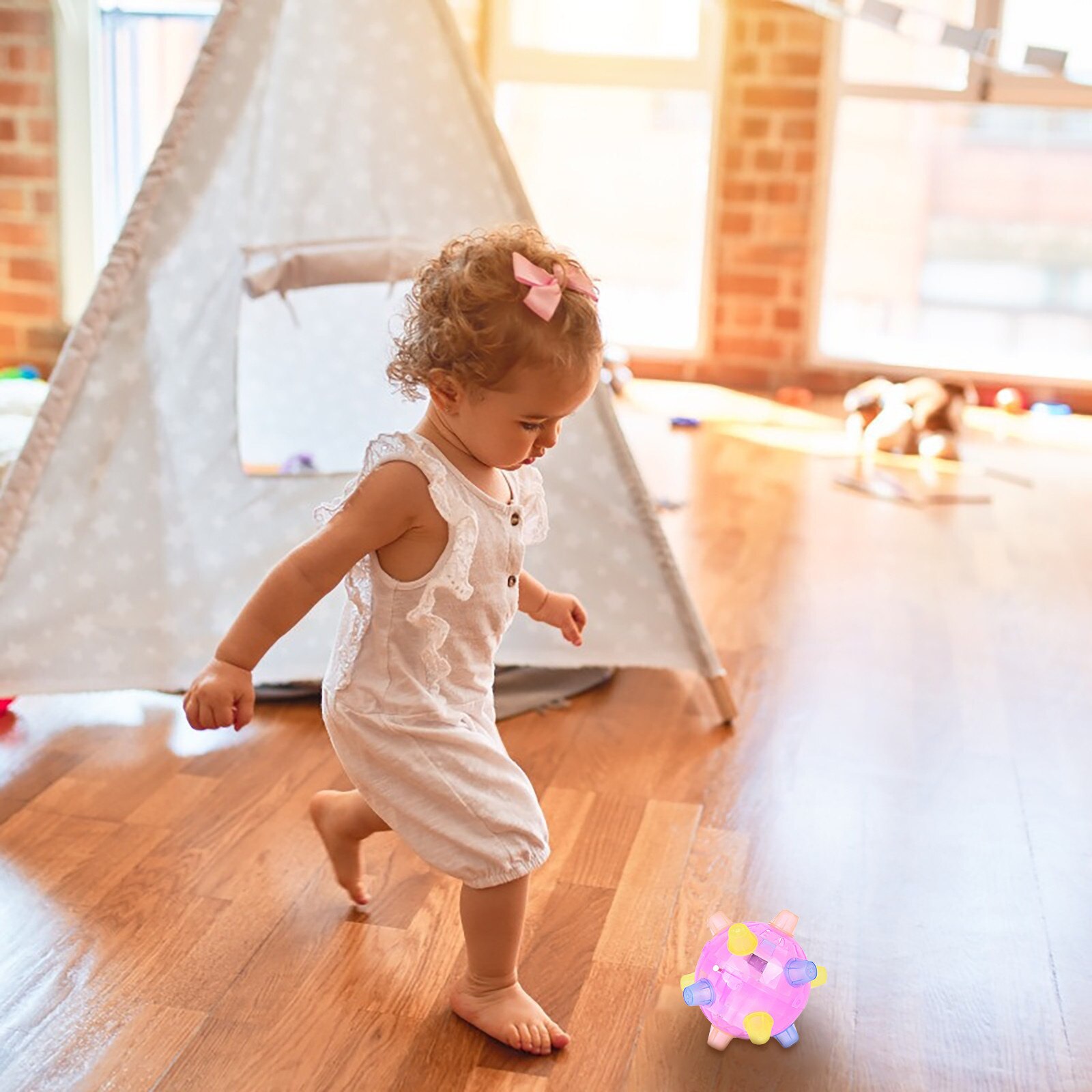 Bola de luz Led para niños, pelota de rebote intermitente para saltar, bailar, música, Juguetes Divertidos para niños, para niños y niñas