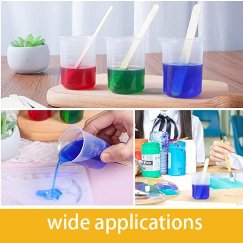 Contenitore per liquidi in plastica con misurino trasparente con scala Cilindro graduato Laboratorio scolastico Tazza di miscelazione Strumento da sbarra da cucina 100/50ML