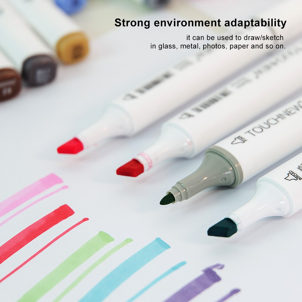 TOUCHNEW 40 Colors Marker Pen Dual Tip Alcohol-based Markers Set