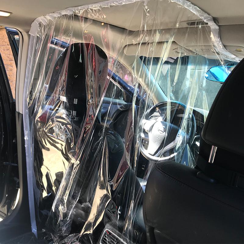Car Film Curtain Isolation Screen Droplets Proof PVC Protection Transparent Film For Taxi Driver Passenger Car Interior