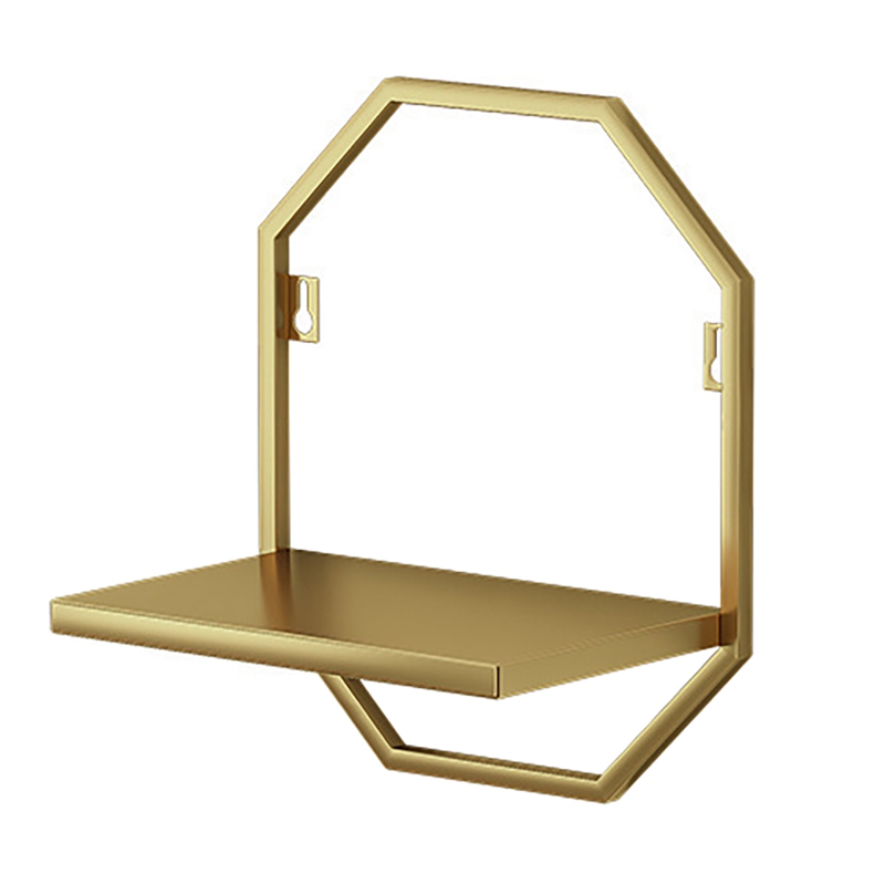 Storage Display Shelf Wall Mounted Storage Rack Wall Display Craft Shelves Kitchen Bedroom Living Room Stand: Gold