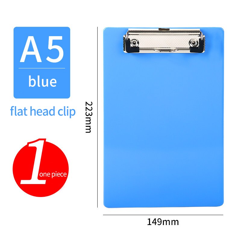 Tekening Schilderen Schrijfbord A4 Klembord Schrijfblok Paperclip Document Bestandsmap Map Kantoor Schoolbenodigdheden WB1204: A5-Blue
