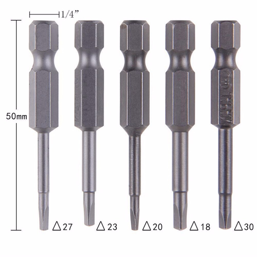 Elektrische schraubendreher kopf 5 stücke S2 Legierung Stahl Dreieckigen Schrauben Bits Magnetische Schraubendreher bisschen Anti Unterhose Dreieck Schraube Kopf