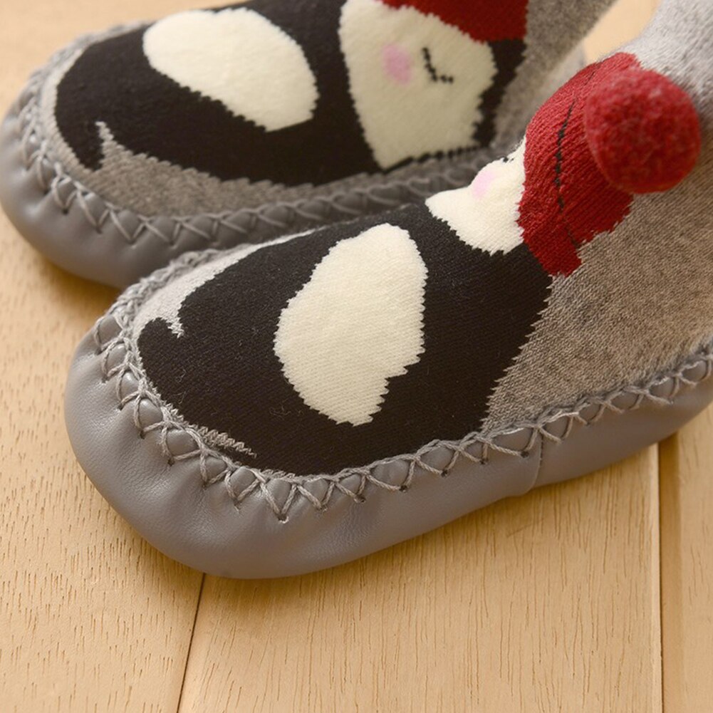 Infantile bébé fille garçon enfant en bas âge anti-dérapant pantoufles chaussettes coton anti-dérapant berceau chaussures hiver chaussettes chaudes