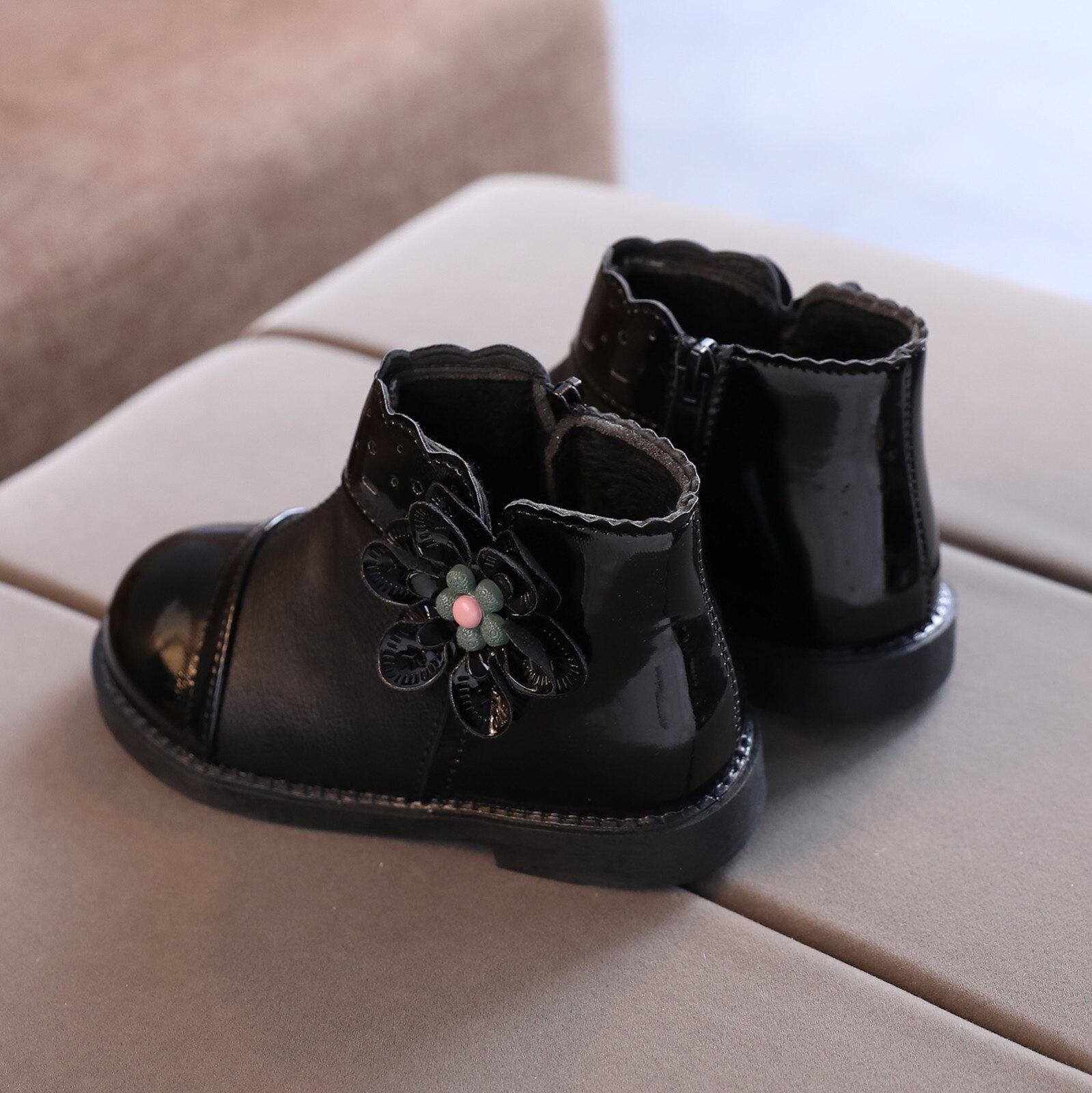 Crianças da moda infantil do miúdo da menina do bebê botas tornozelo inverno outono flor de couro esporte princesa festa casual curto bootie sapatos # g4