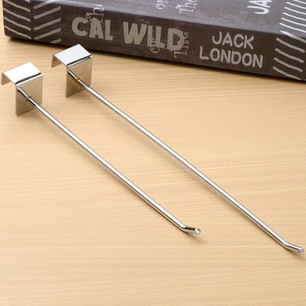 20PCS Metal Display Rack Square Tube Hooks Sturdy Goods Shelf Hooks for Supermarket Use Size 5cm Silver