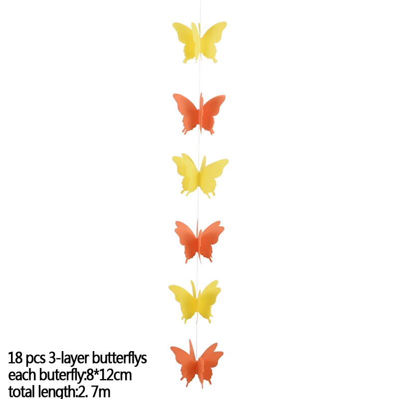 270cm fargerike sommerfuglpapir krans hengende banner bryllup bursdagsfest dekor baby shower barn jente rom dekor bunting: B07