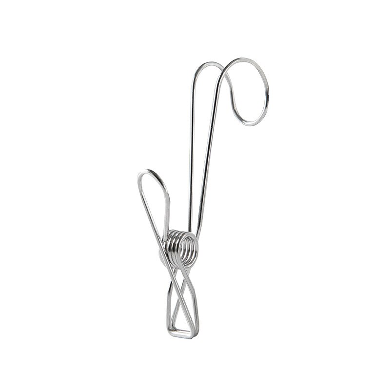 10 ks prenosné nerezové štipce na bielizeň viacúčelová spona na uteráky cestovné štipce na bielizeň pohľadnice obrázková svorka office: 9.5cm-5 ks