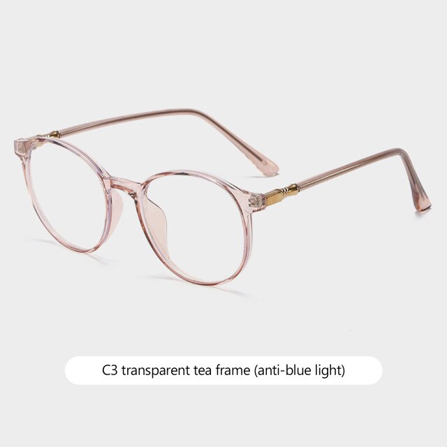 Ladies Anti-blue Light Glasses Round Big Frame Frame Thin Face Flat Mirror Glasses Eyewear Computer Readers Eyeglasses