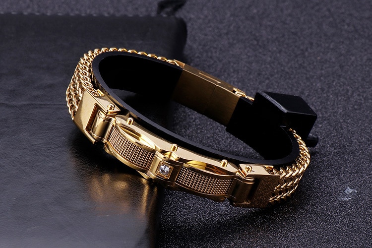 13MM Men's Bracelets Best Friends Bracelet Men With Magnet Clasp Male Jewelry Gold Stainless Steel Mens Bracelets