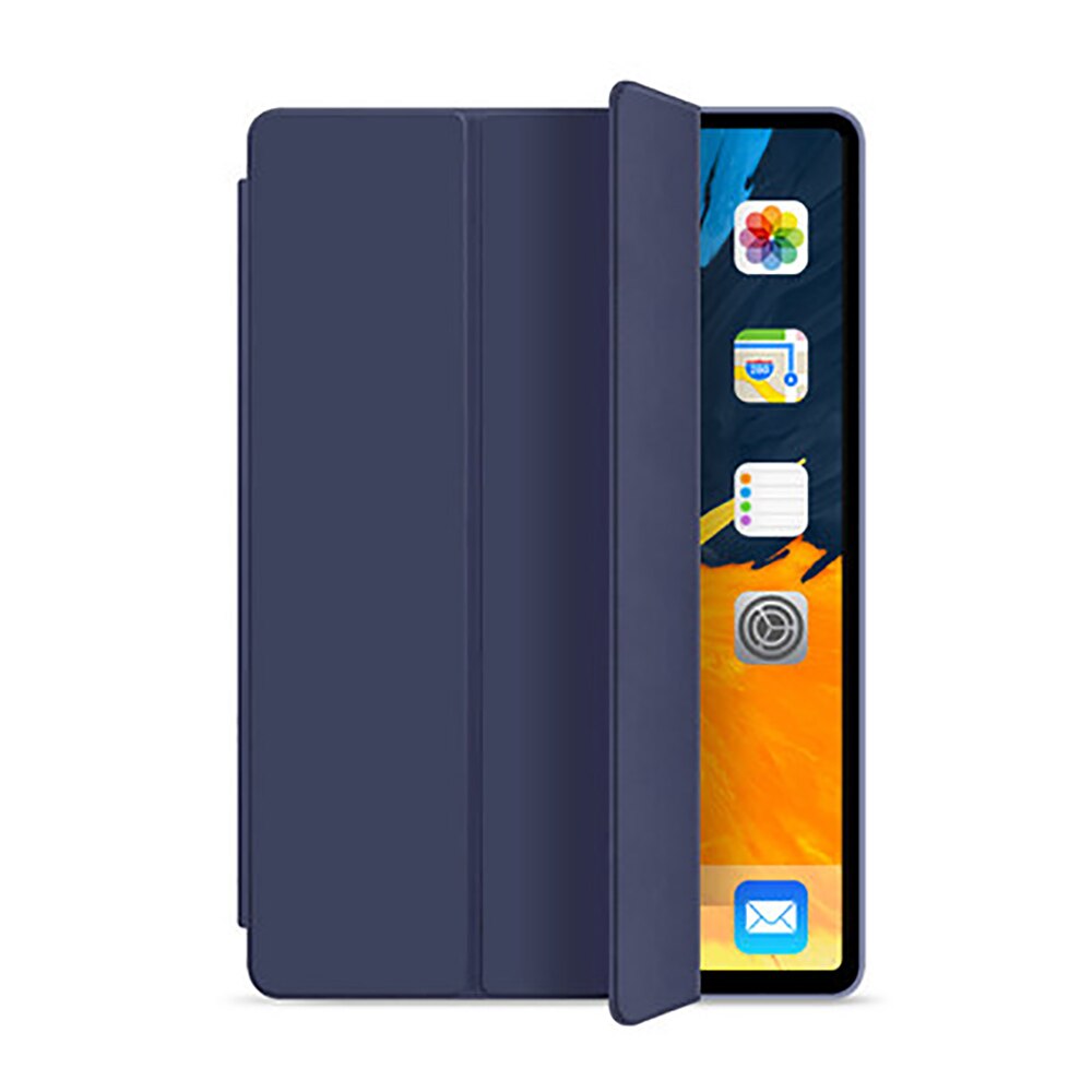 Soft Silicone Case voor iPad Air 3 10.5 inch A2153 A2123 A2152 A2154 PU Smart Cover Auto Wake funda Beschermende Shell: Marine blauw