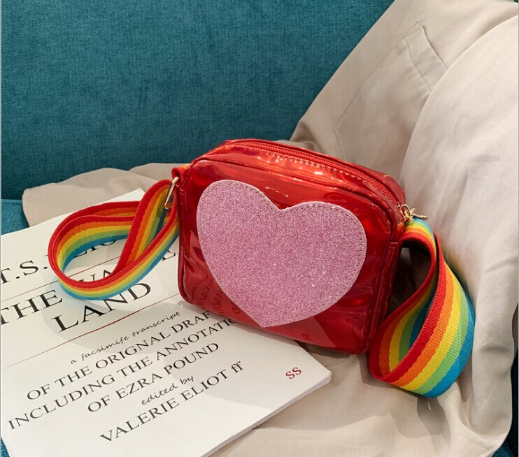 Baby mädchen kleinkind tasche lässig eins-schulter tasche regenbogen schulter Gurt liebe dekoration umhängetasche niedliche: verrotten