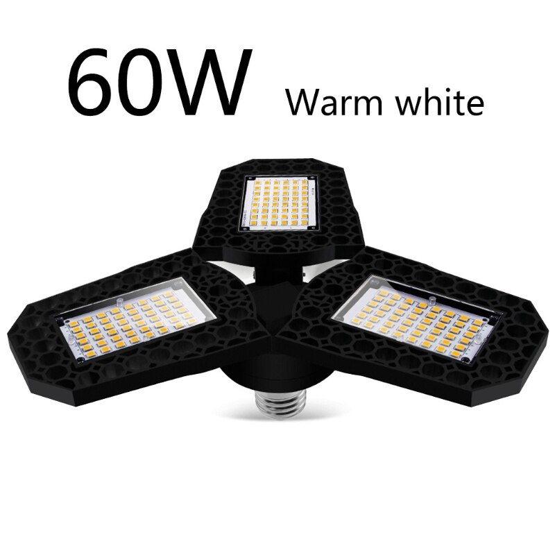 LED Lamp E27 LED Bulb 40/60/80W Garage Light 110V 220V Deform Light for Workshop Q39F