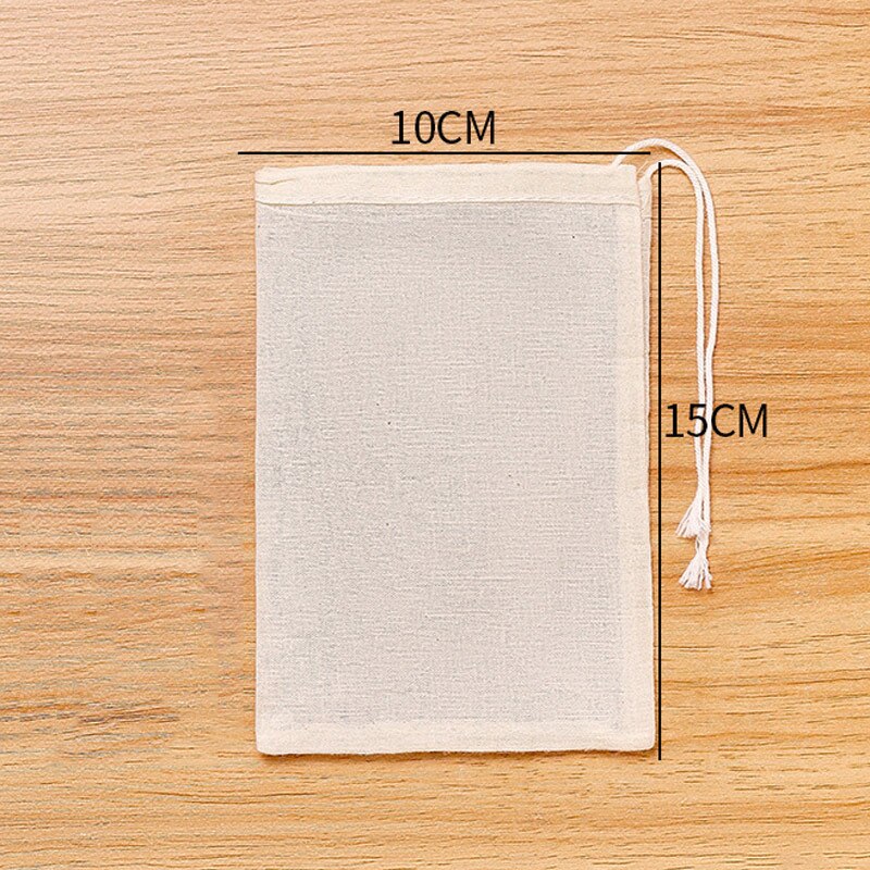 Baumwolle Blick Tee Taschen 50 stücke Leeren Tasche Schnur Tasche Wiederverwendbare würzen Beutel Filter Te für Küche Bequemlichkeit Zubehör Spielereien: 10x15cm