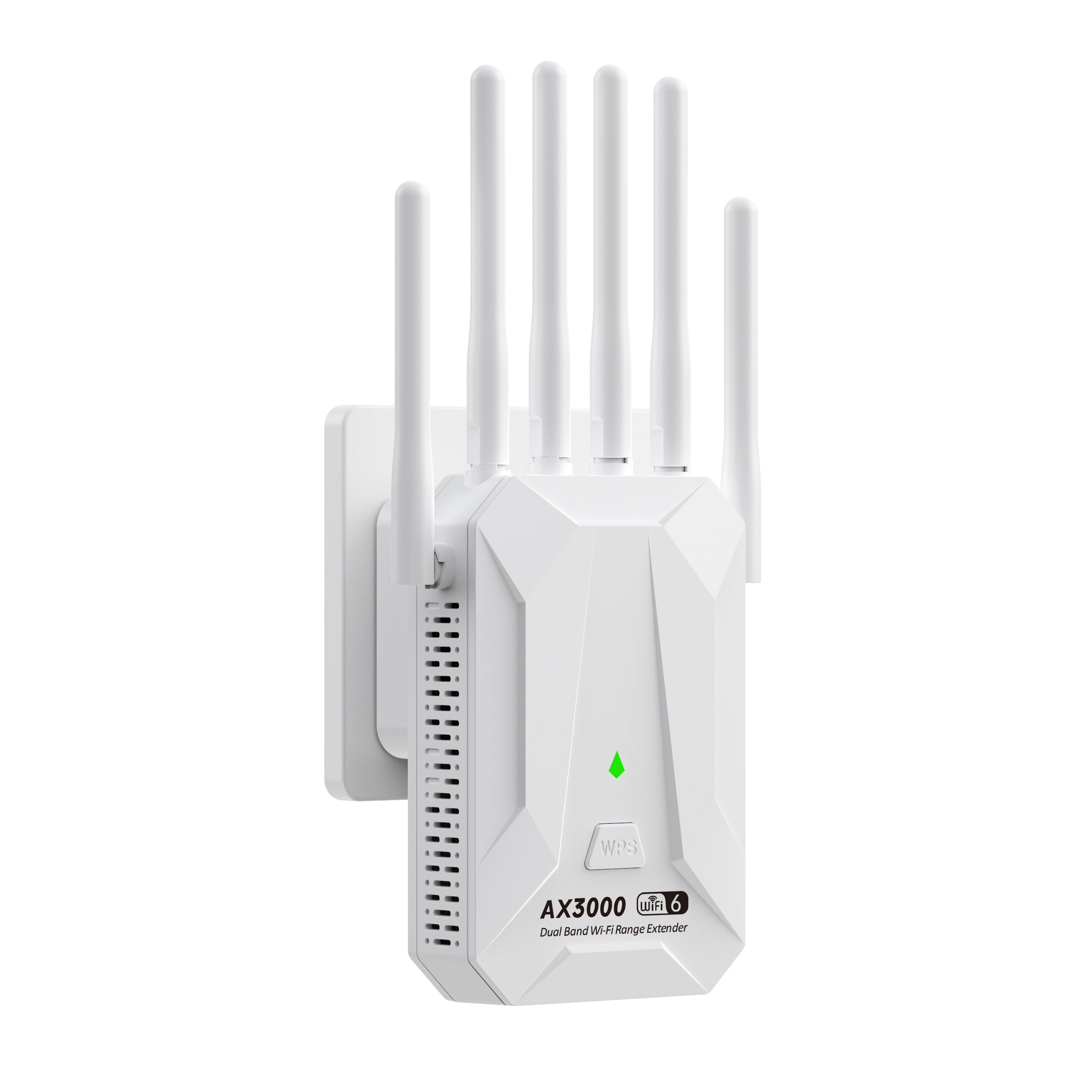3000Mbps WiFi 6 Repeater WiFi Amplifier Network Expander Router Power Extender Booster 2.4G 5G 6 Antenna for Router Home Office: WHITE / US Plug