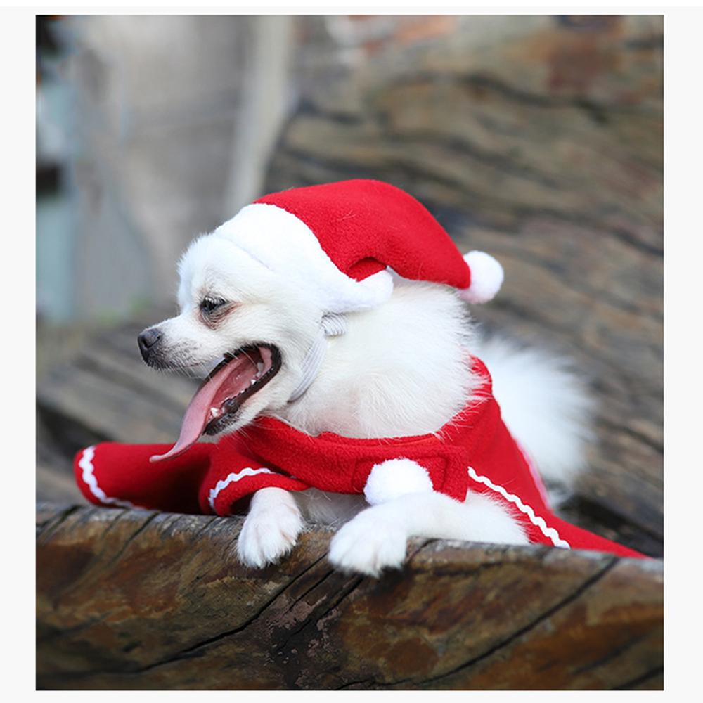 Leuke Kerst Huisdier Mantel Hond Kat Kerstman Red Cap Sjaal Hoed Hond Winter Xmas Party Jaar Kleren cosplay Kostuum