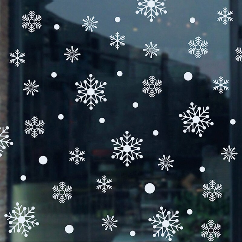 38 unids/lote, pegatinas de copos de nieve de ventana de vidrio electrostático, decoración de invierno para habitación de niños, pegatinas de pared de Navidad, calcomanía, wallpa