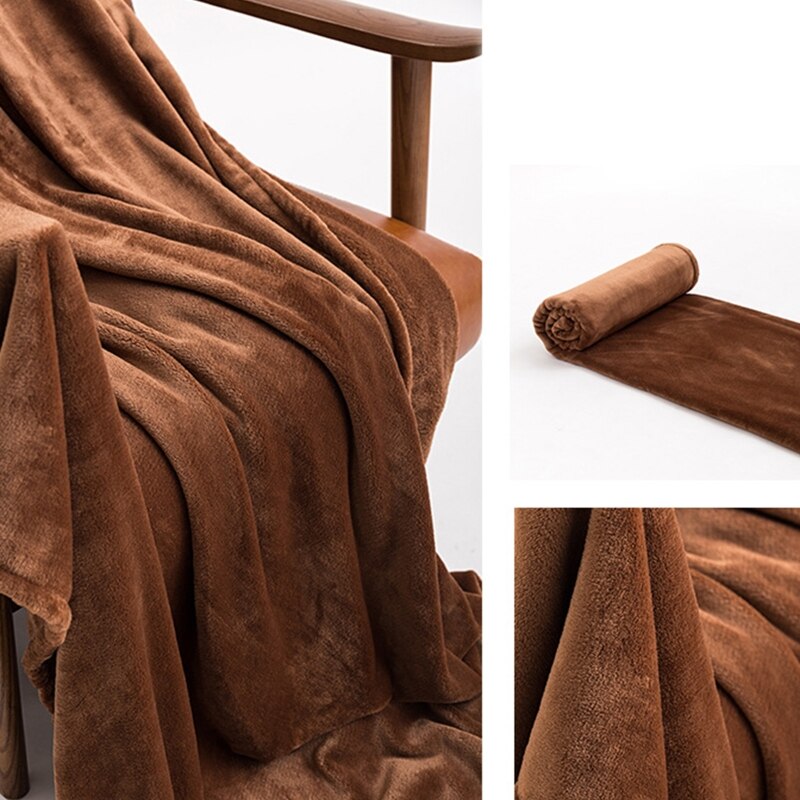 Winter herfst dikke flanellen deken, tweepersoonsformaat, superzacht, gezellig, warm, luxe, effen beddengoed van microvezel, lakens voor de bank.