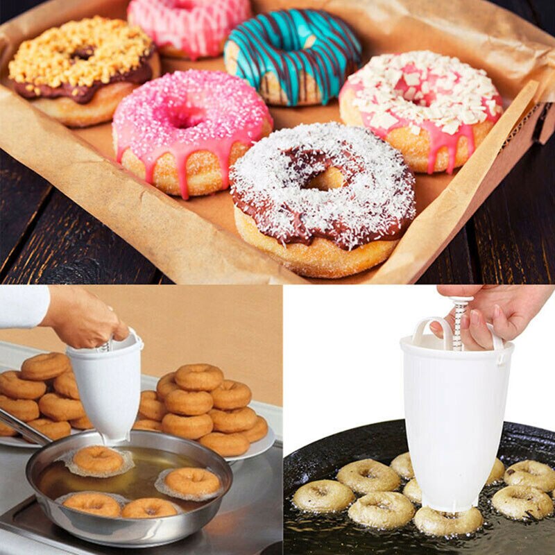 Donut Maker Dispenser Deep Fry Donut Mould Easy Portable Doughnut Machine Arabic Waffle Plastic Lightweight Baking Tool