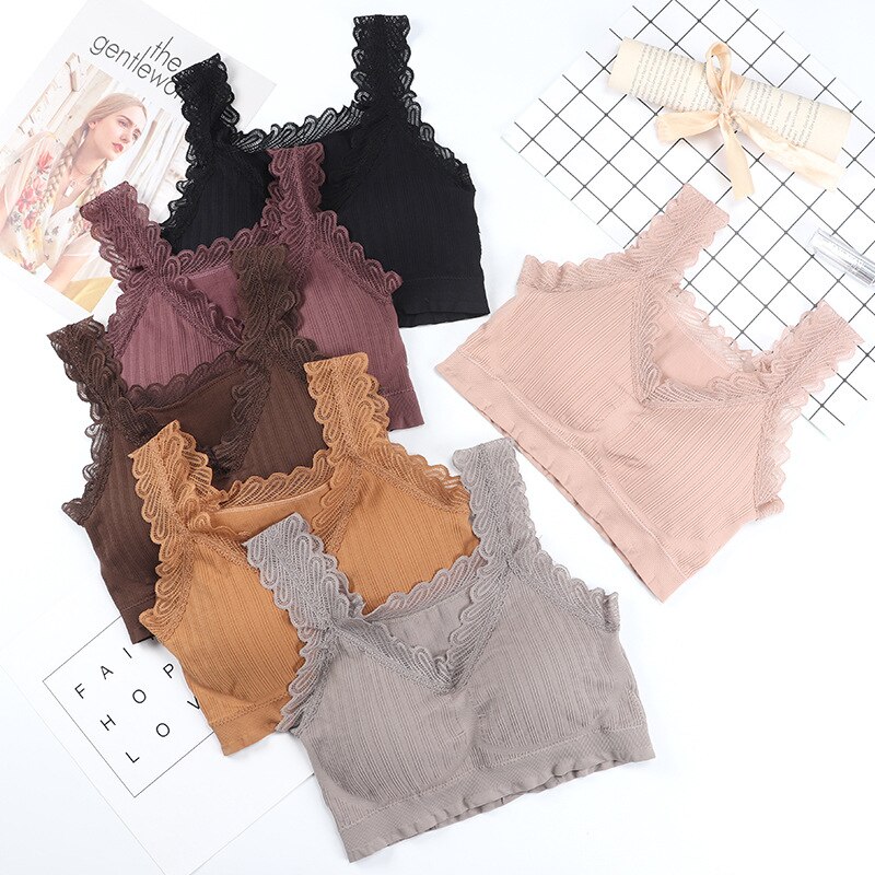 WANAYOU sostén deportivo de encaje para mujer, Top deportivo acolchado Push Up, sostén sin costuras para Yoga, Tops de Yoga para correr sin alambre, ropa interior deportiva transpirable