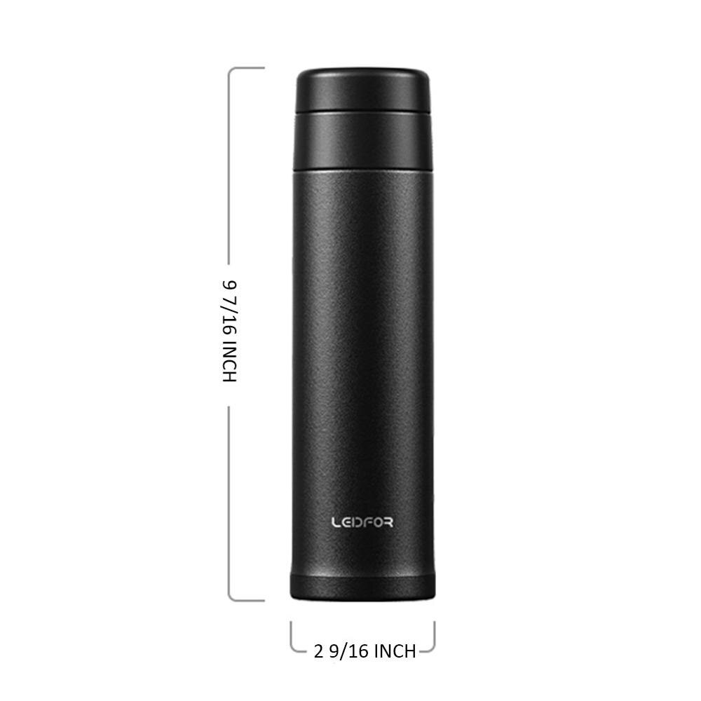Leidfor termo Infusor de té para té de hojas sueltas, aislamiento al vacío de acero inoxidable, botella de agua infuida para frutas y café de 17oz