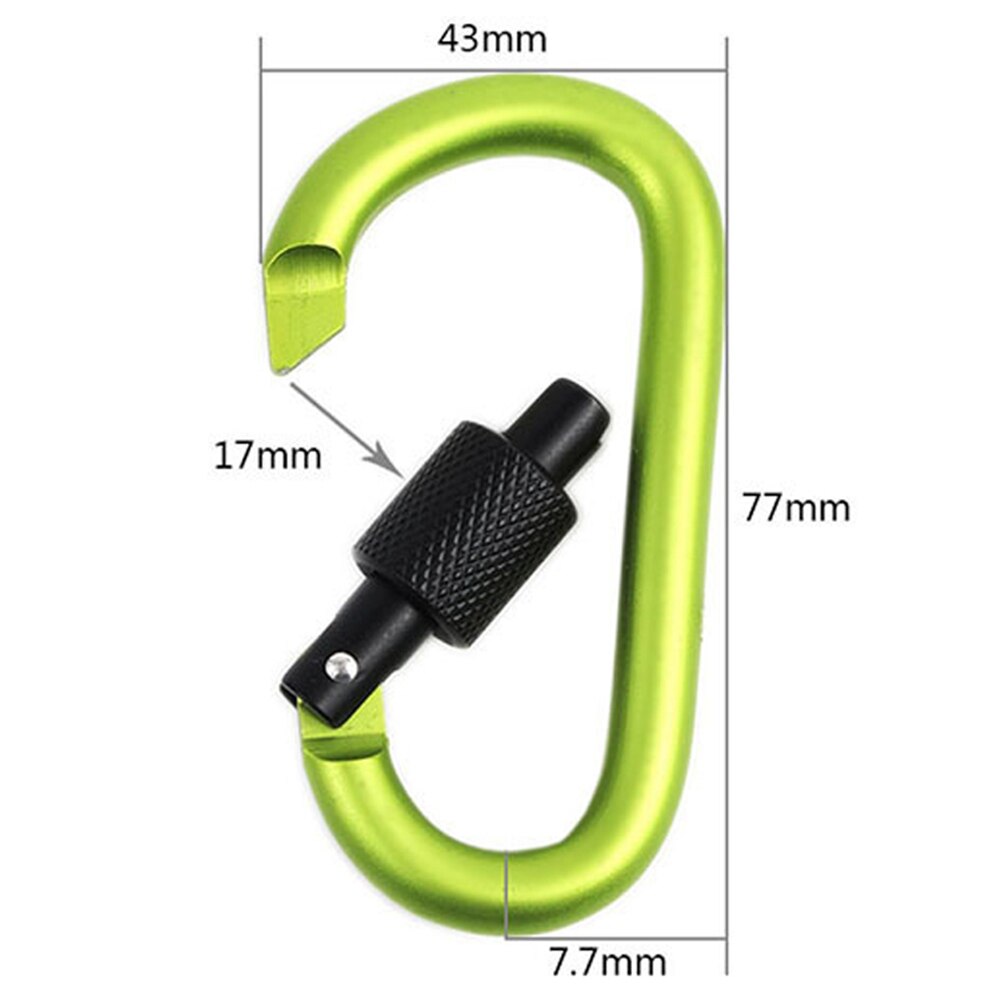 Outdoor Klimmen Aluminium D Vorm Gesp Karabijnhaak Survial Sleutelhanger Camping Klim Haak Clip Rugzak Gesp Sleutelhanger
