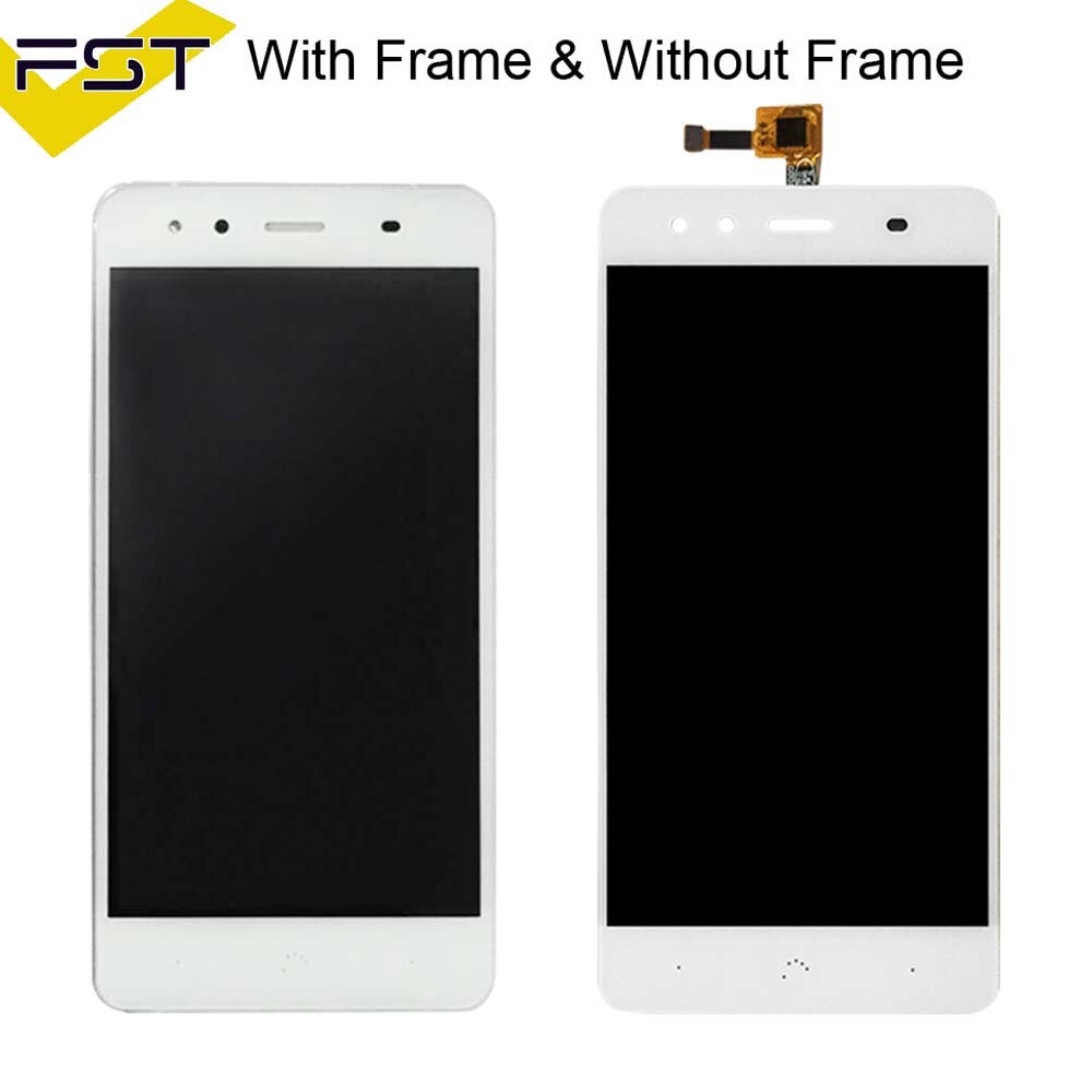 Czarny/biały robić wyświetlacza LCD BQ Aquaris X5 + ekran dotykowy Digitizer LCD z ramką wymiana panelu LCD Tactil robić BQ X5