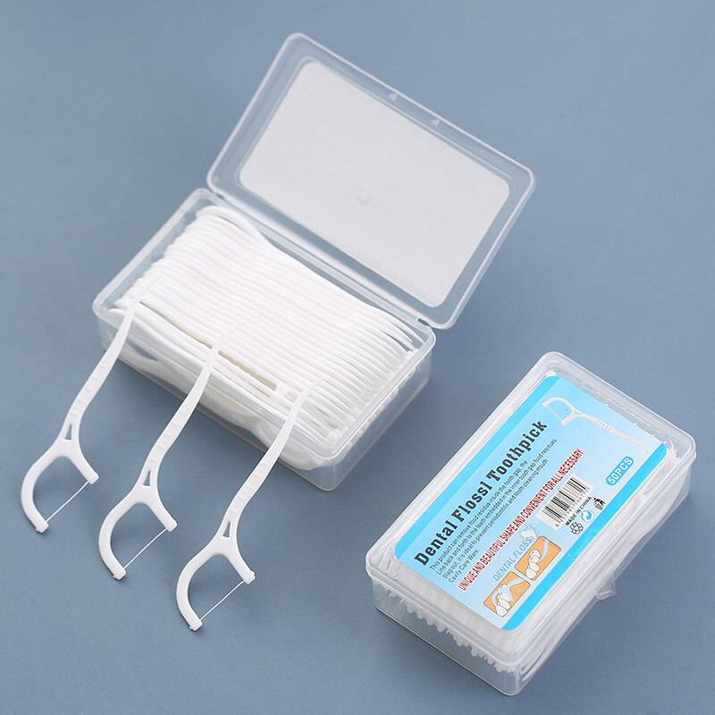 50/100pcs Disposable Dental Floss Flosser Picks Interdental Brush Teeth Stick Toothpicks Oral Hygiene Gum Cleaning Dental Tools