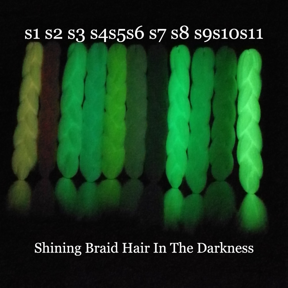 Shining Fluorescence Braiding Hair Jumbo Box Braids Hair Synthetic Braid Hair Extensions for Women White Pink 100g 24inch