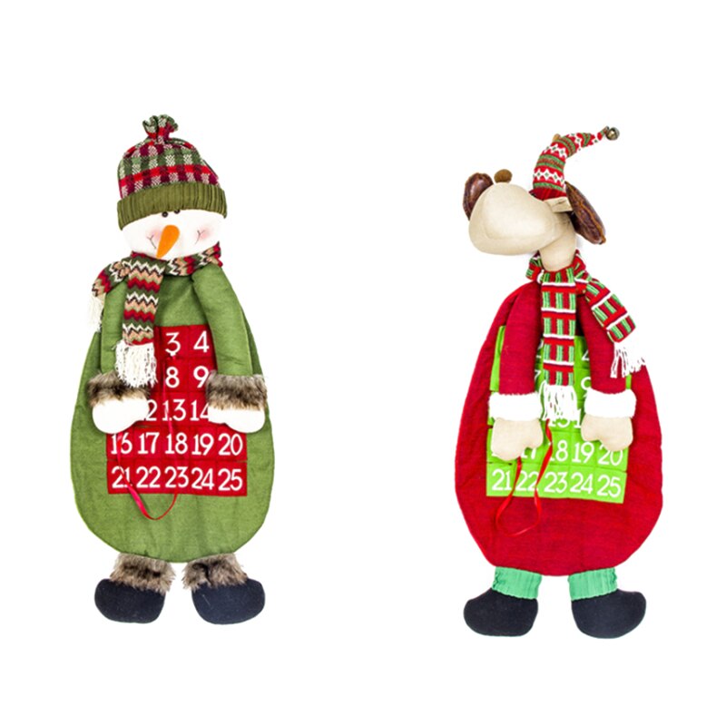 Felt Christmas Advent Calendar With Pockets Wall Hanging Santa Felt Advent Calendar 25 Days Countdown Calendar For Home Decor