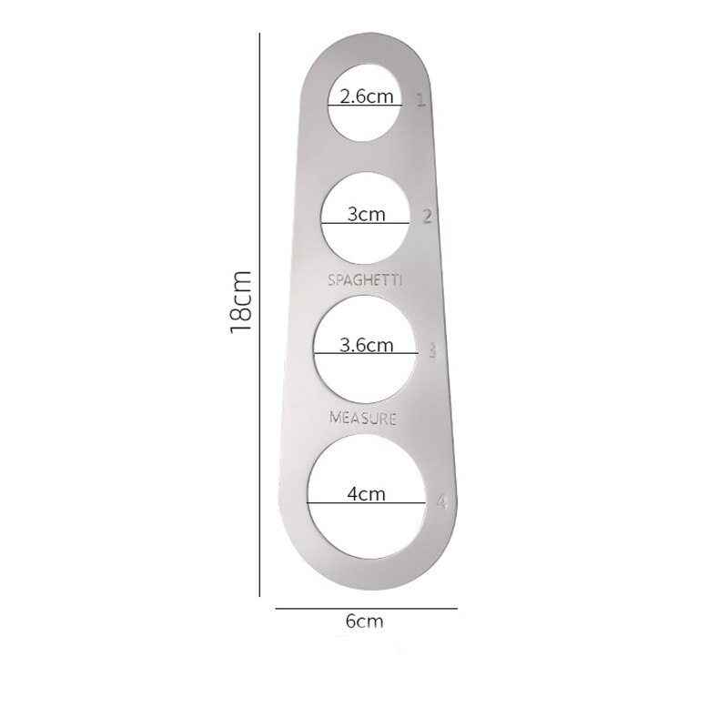 1Pcs Stainless Steel Easy Clearing Pasta Ruler Measuring Tool 4 Hole Spaghetti Measurer Cooking Supplies Control Tools: 2