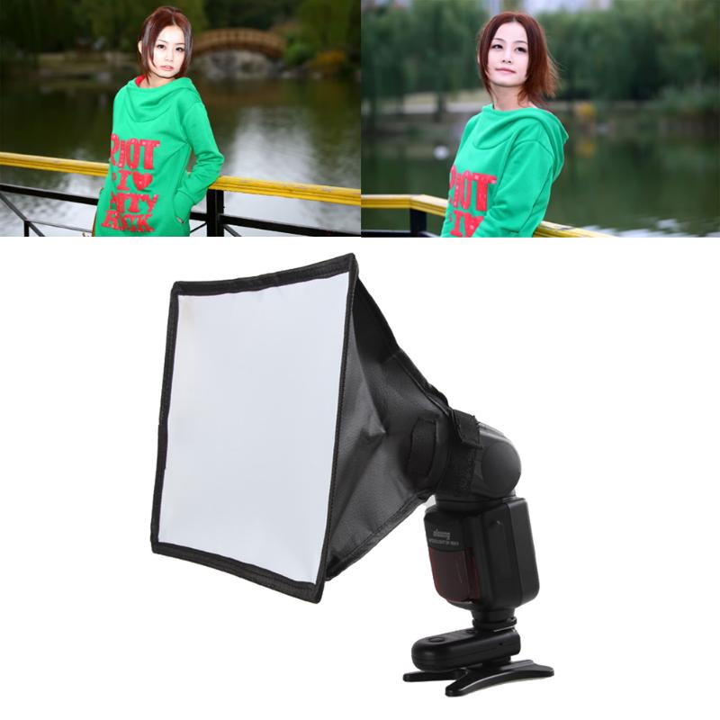 Difusor de Flash Universal Softbox Reflector plateado Mini difusor de fotos caja de luz suave para Canon Nikon Sony 15*17cm