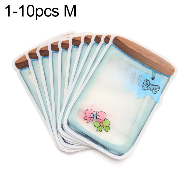 Reusable Mason Jar PE Plastic Smell-proof Storage Bag Stand Up Zipper Bags Food Storage Bag Kitchen Home Organization: 10pcs M wood