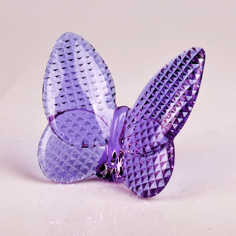 Colored Glaze Crystal Butterfly Ornaments Home Decoration Crafts Party: E