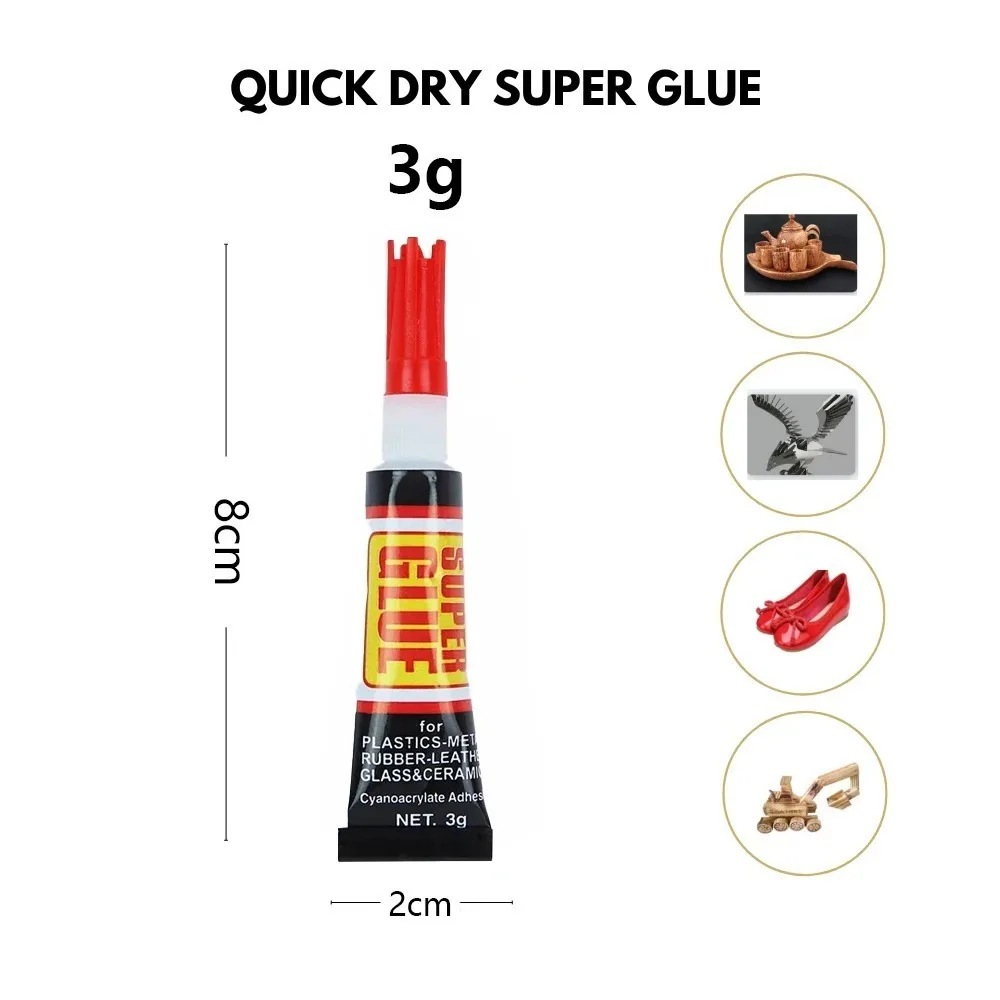 3/6/12 PCS Epoxy Resin Liquid Wood Super Glue Metal Glass Strong Superglue Instant Seconds Adhesives Sealers Hardware Home