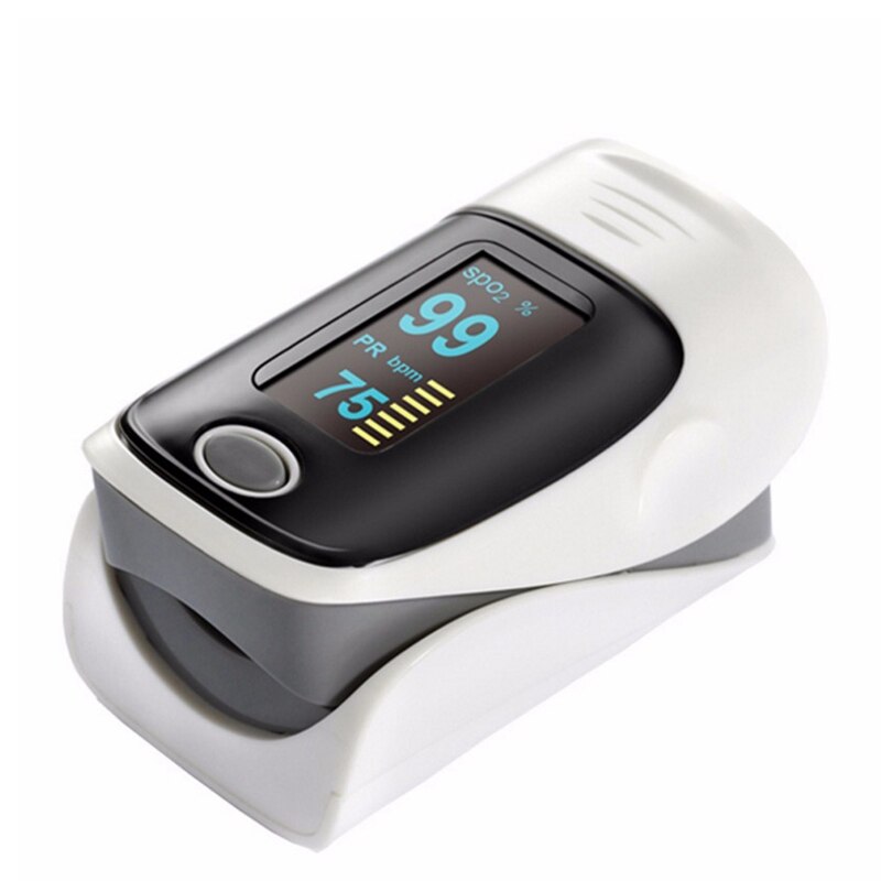 Oled pulsoximeter spo 2 blod ilt finger oximeter måling fingerspids pulsmåler bærbart sundhedspleje familie udstyr: Grå