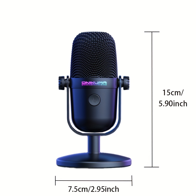 Onikuma M830 Desktop Conference Microphone Wired Standing Mic | Pc Karaoke Recording | Gaming Voice Chat | Hd Noise Reduction | Plug