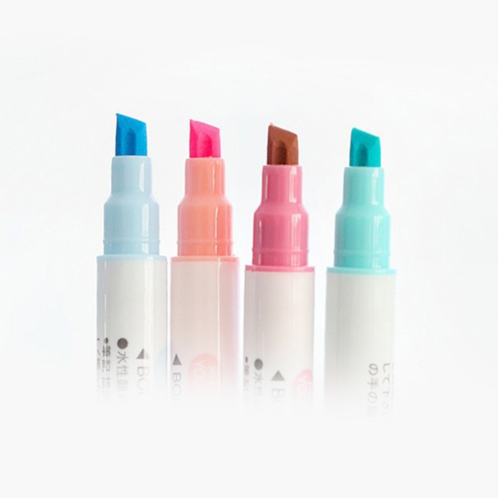 12 Pcs/set Double Head Nite Writer Pen Marking Pen School Office Supplies Art Highlighter Drawing Mark Pen Stationery e30