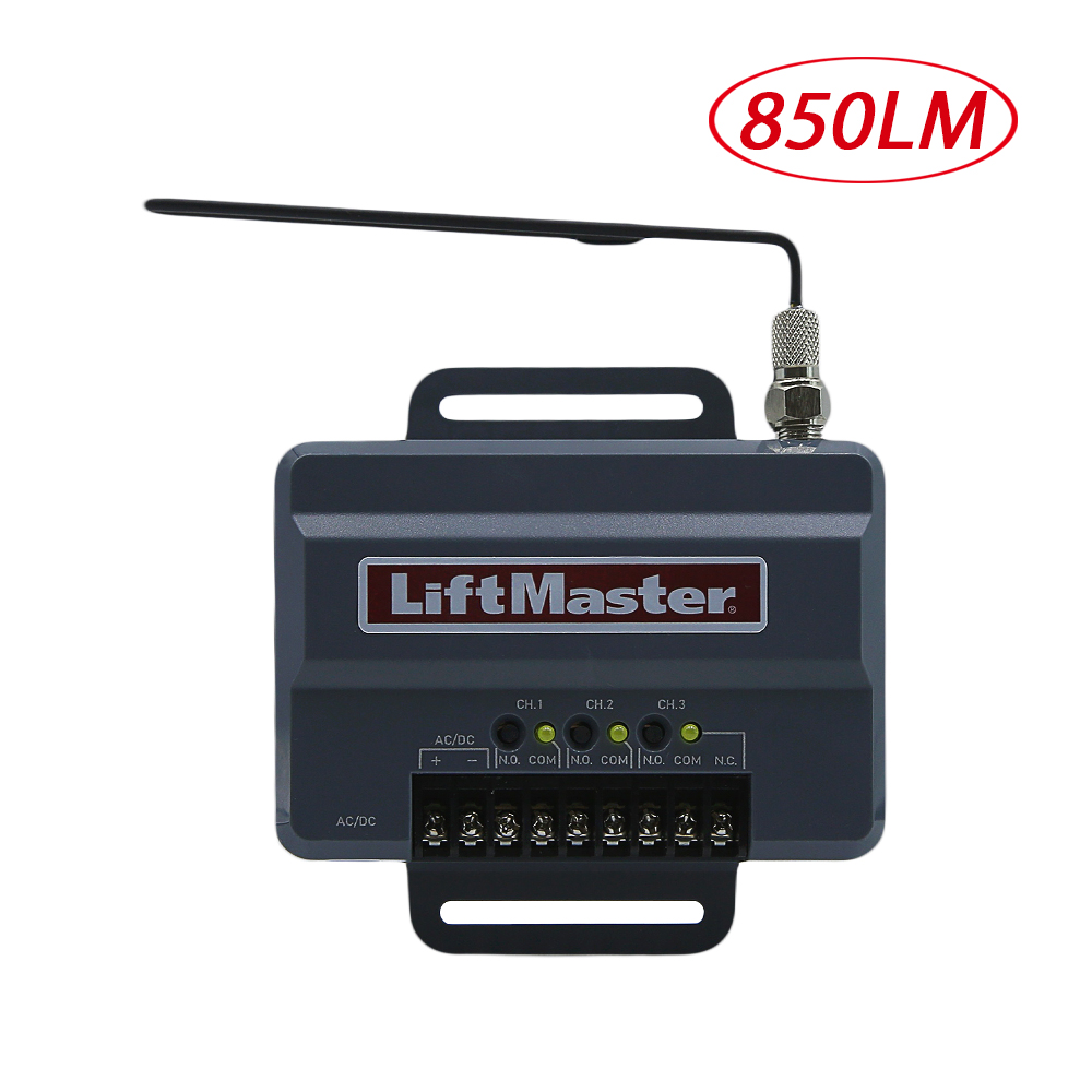 Universele Liftmaster 850LM poort- en garagedeuropener Ontvanger met 12V oplader en afstandsbedieningen, Compatibel met 811lm,893lm: YELLOW