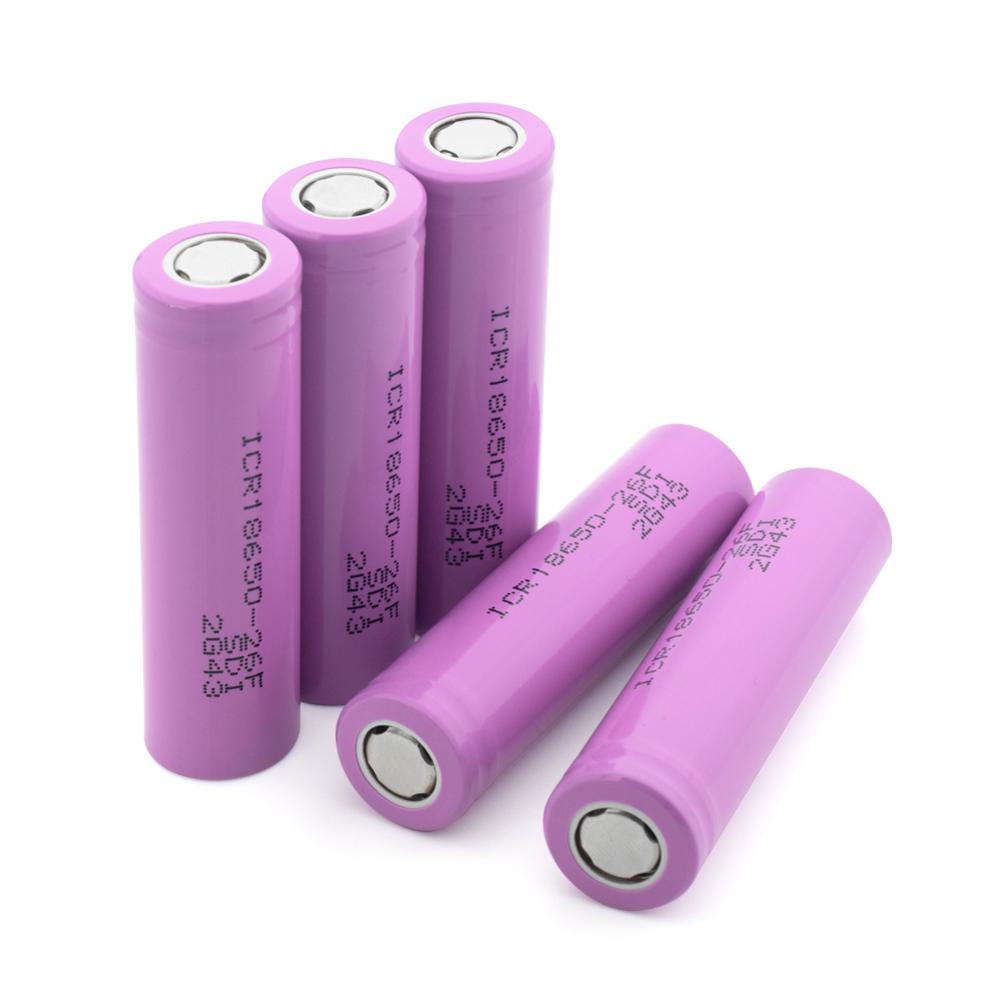 1/2/4/6/8/10 stück 3.7v rosa wiederaufladbare icr 18650-26f 2600 mah li-Ion Lithium-batterien 18650 flachem pluspol