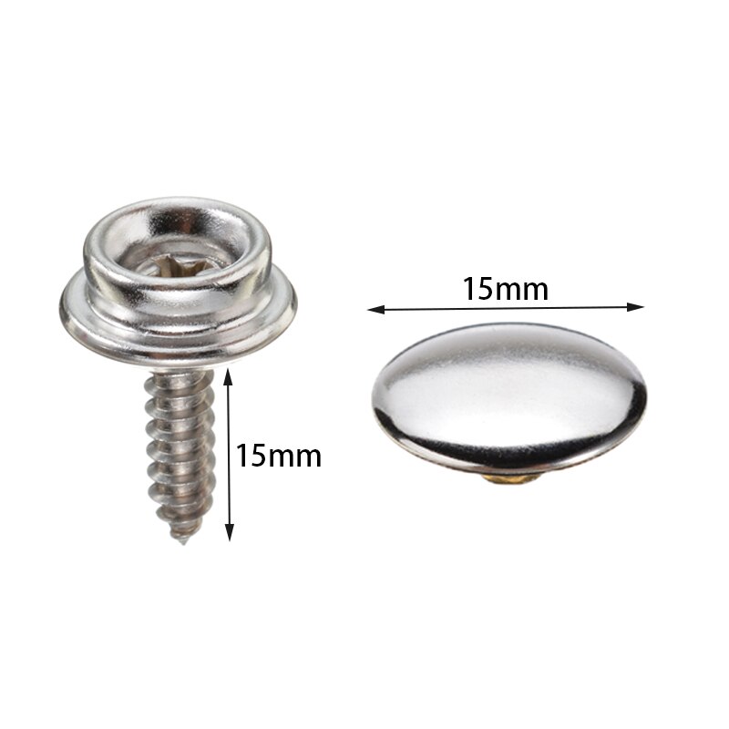62pcs Stainless Steel Canvas Screw Snap Fasteners Press Stud Canvas Screw Snap Kit Boat Cover For Leather Jackets Handbags