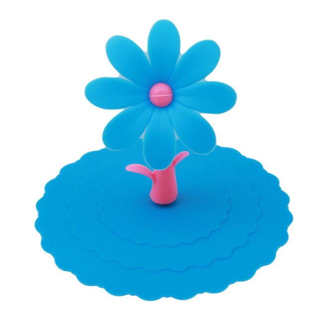 Komen Leuke Anti-stof Siliconen Cup Cover Silicone Luchtdicht Cup Cap 5 Kleuren Koffie Zuig Seal Deksel: blue