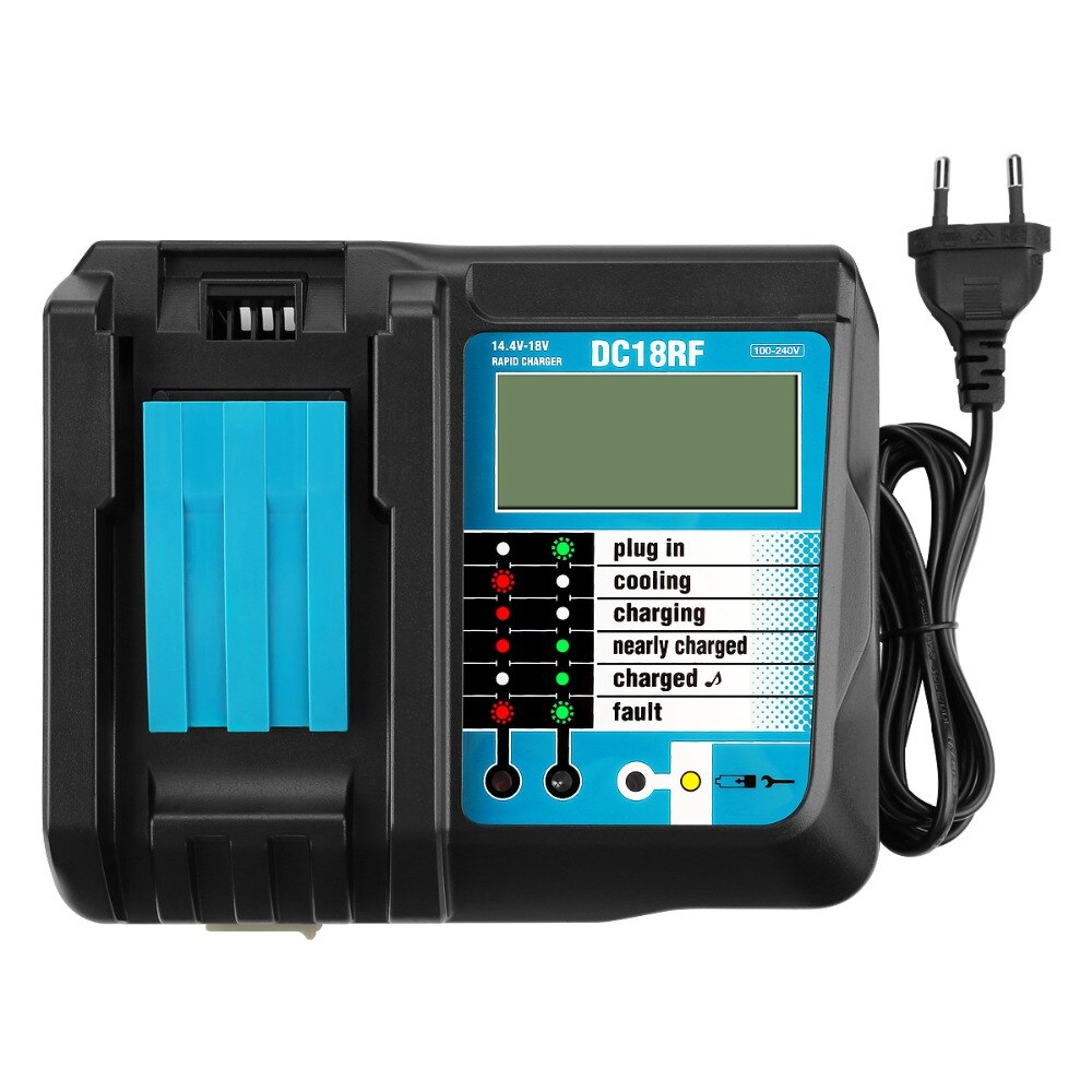 14.4v-18v 3.5a 3.0a nopea akkulaturi makita  bl1415, 1420,1830,1840,1850,1860 sähkötyökalulle, jossa näyttö ja usb -portti