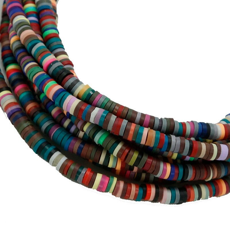 Mixed Color 3/4/5/6mm 400pcs Polymer Clay Chip Disk Loose Spacer Beads for Handmade Craft Sweing Cloth Jewelry: Mix dark color 4mm