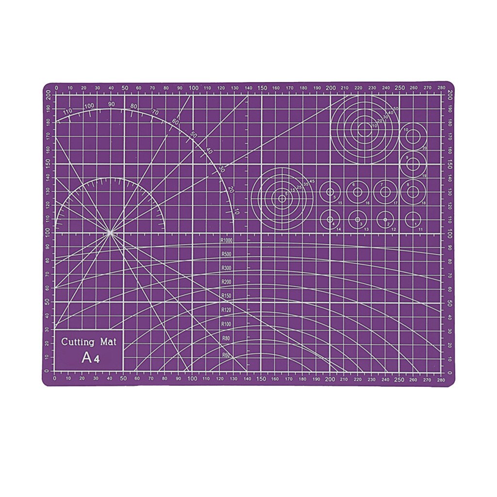 4# A4 Art Self Healing Pvc Paper Cutting Double Pad Sided Gridded Rotary Craft Fabric Patchwork Tools Handmade Plate Patchwork: Purple 