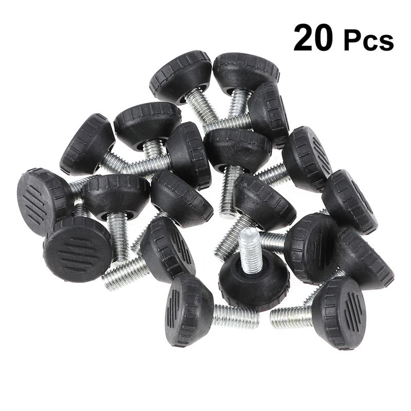 20 stk nivelleringsfot  m8 x 25mm stk jern justerbar unik nivelleringsfot glidepute sofaben til stol møbel bord hjem
